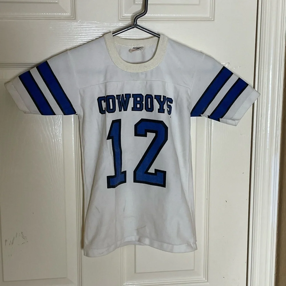 Vintage 80s Rawlings Roger Staubach DALLAS COWBOYS #12 NFL Team Youth 10-12‌‌‌‍‍